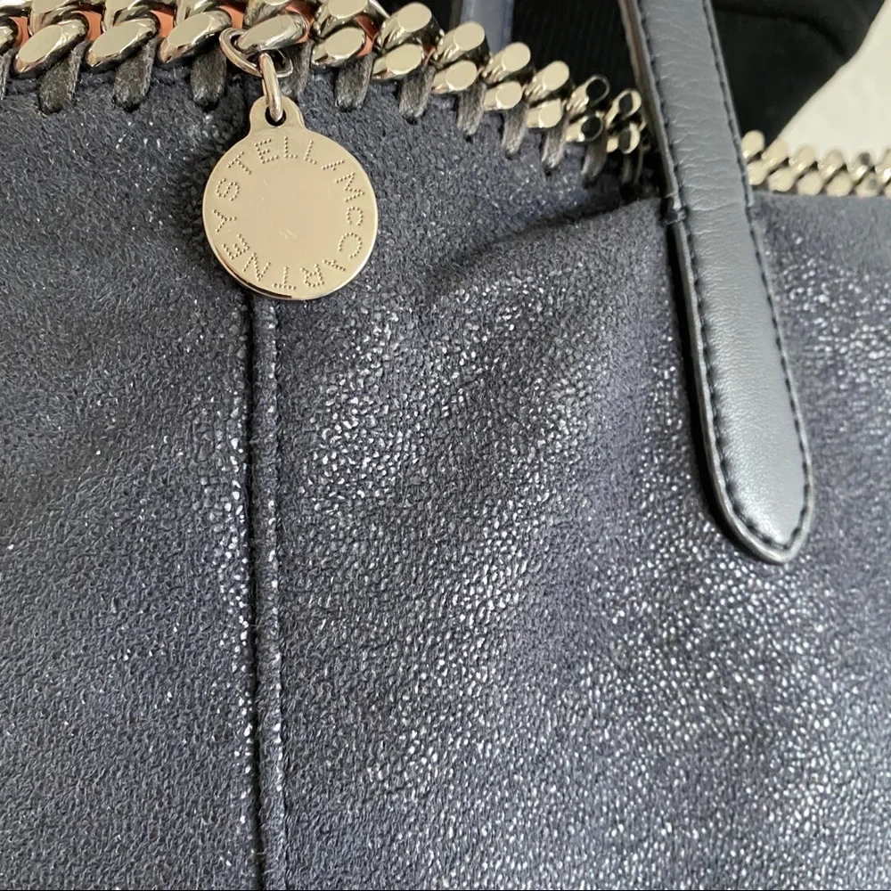 Stella McCartney navy Falabella Shaggy Deer Tote Bag